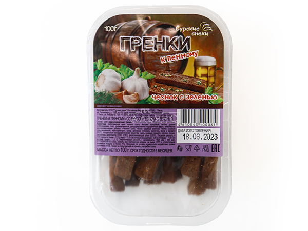 Сурские гренки Чеснок с зеленью (100 гр) в Новороссийске