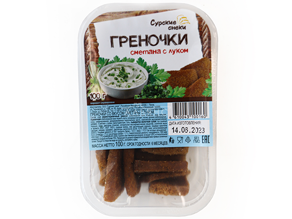 Сурские гренки Сметана с луком (100 гр) в Новороссийске