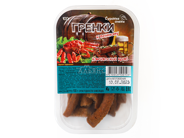 Сурские гренки Камчатский краб (100 гр) в Новороссийске
