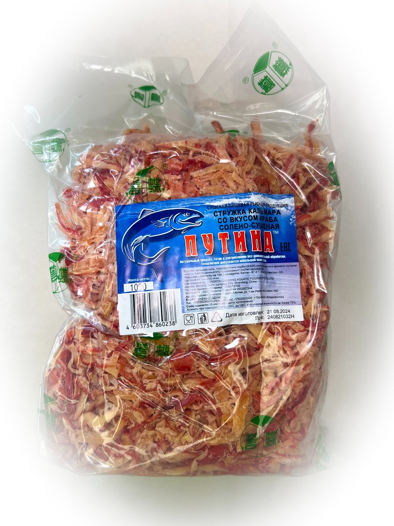 Кальмар стружка со вкусом краба "Розовая" (ПУТИНА) в Новороссийске